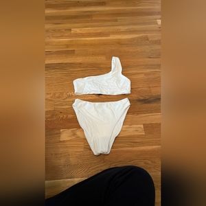 Beach Riot One Shoulder / High Waisted White Bikini -